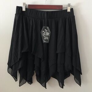 Dolls Kill x The Grave Girls Black Layered Skirt